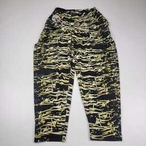 Vintage 90s Zubaz Pittsburgh Steelers Pants Men Medium Parachute Joggers NFL